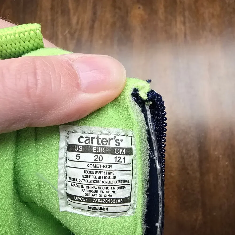 Carter's Navy Blue and Lime Green Kids Rain & Snow Boots